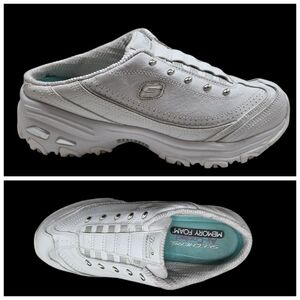 SKECHERS D'Lites Bright Sky Air Cooled Memory Foam Slip-On Sneakers Sz 8.5 White